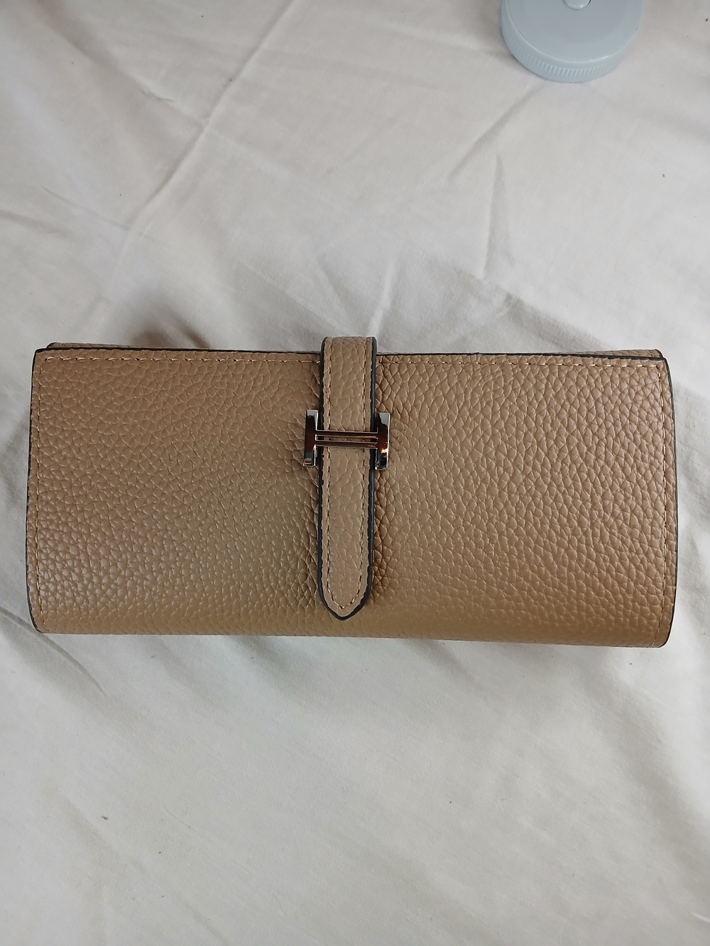 Unbranded Elegant Beige Leather Clutch Wallet W/Checkbook Cover/Card Slots/ID